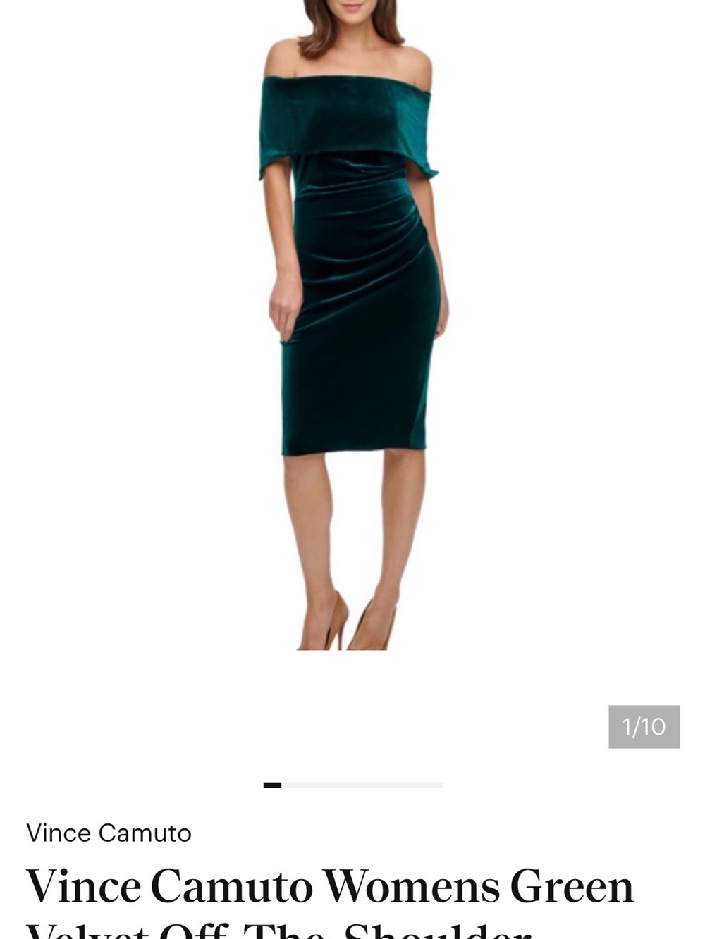 Vince Camuto Teal Green Velvet Off-Shoulder Pencil Skirt
